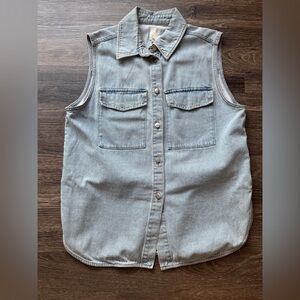 H&M Sleeveless Denim Button-Up Shirt